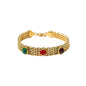 Pulseira em Aço com Pedras Coloridas