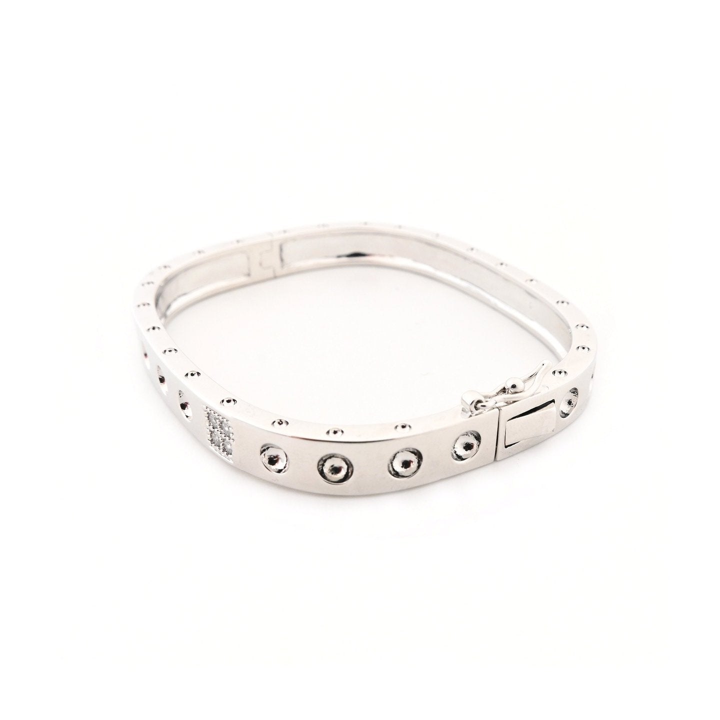 Pulseira Rígida Quadrada Dourada/Prateada