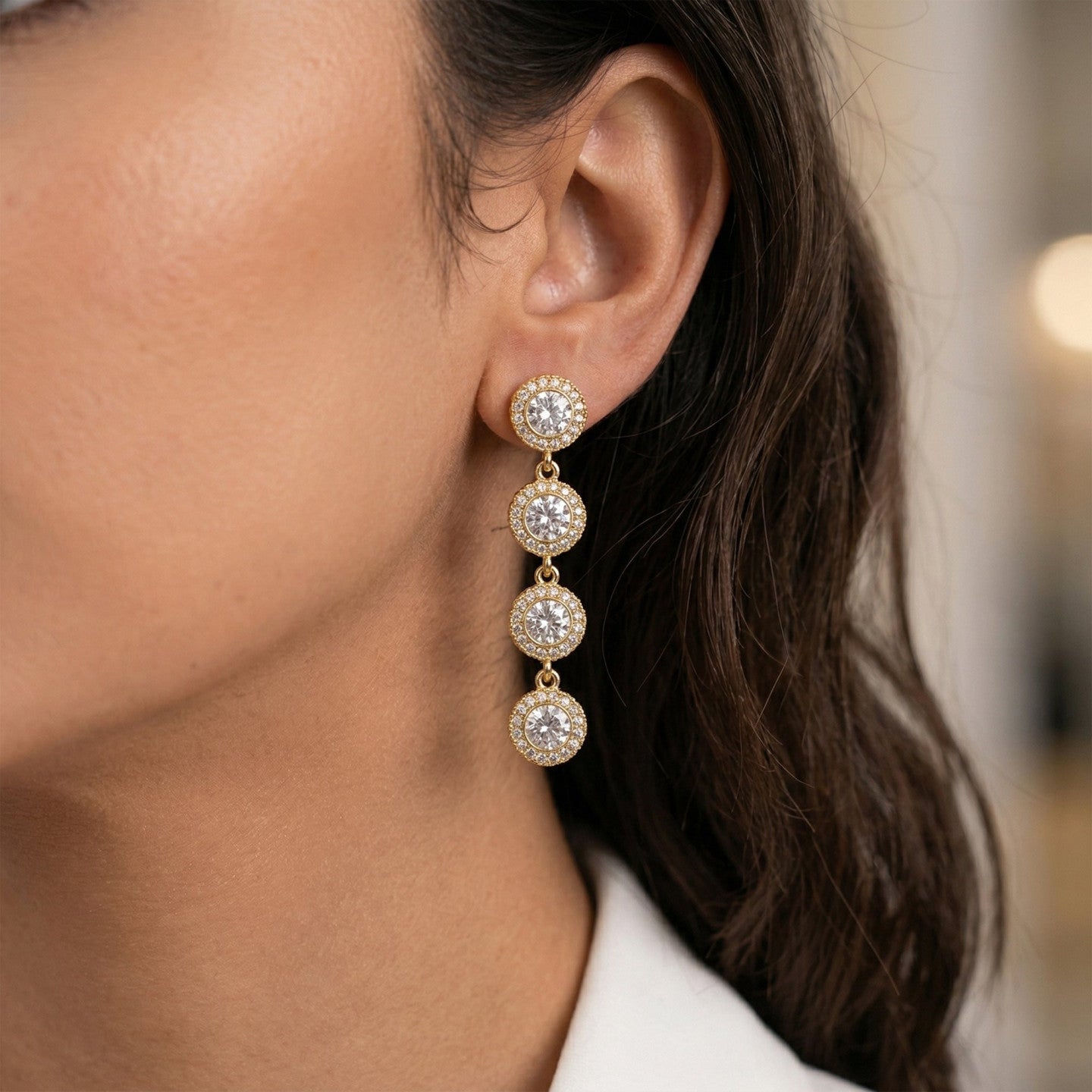 Brincos Prestige Círculo com Zircónias
