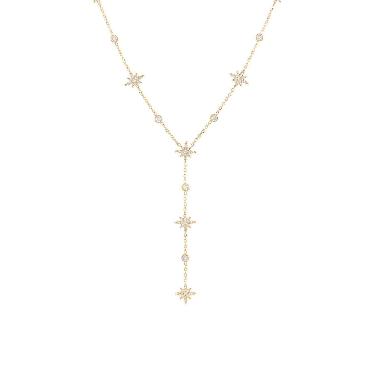 Colar Delicate Estrelas e Zircônias
