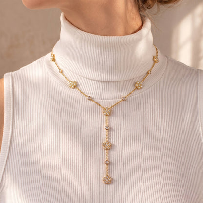 Colar Delicate Margaridas e Zircônias