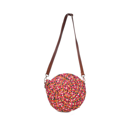 Bolsa Tiracolo em Palha Multicolor