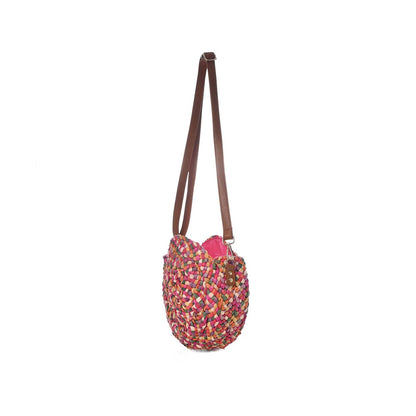 Bolsa Tiracolo em Palha Multicolor