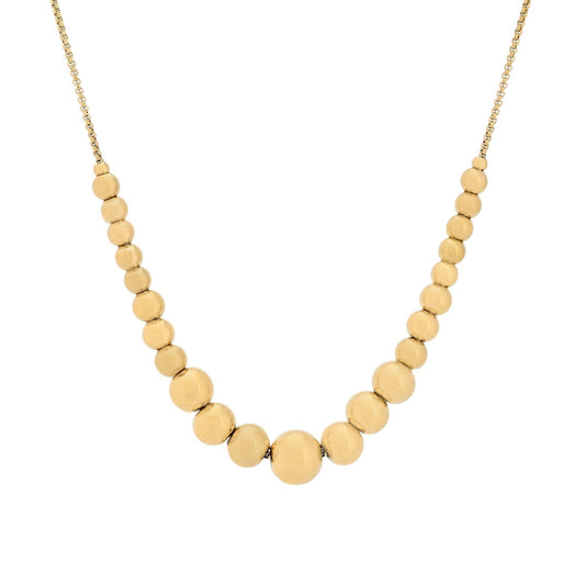 Colar Glamour com Esferas Douradas/ Prateadas
