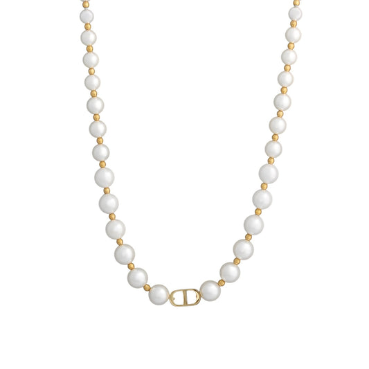 Colar Prestige com Pérolas Dourado/Prateado