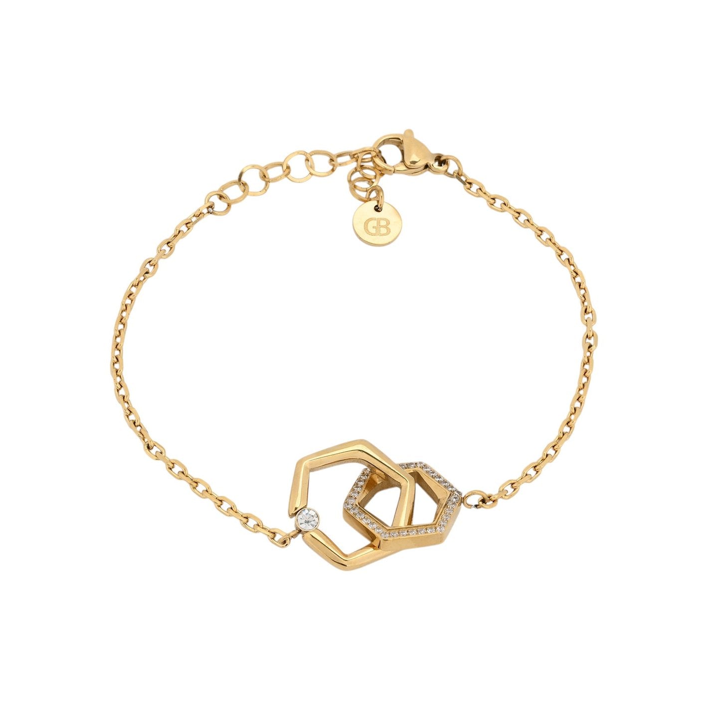 Pulseira com Círculos Entrelaçados em Aço Inoxidável
