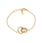 Pulseira com Círculos Entrelaçados em Aço Inoxidável