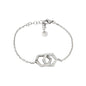 Pulseira com Círculos Entrelaçados em Aço Inoxidável
