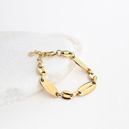 Pulseira em Aço com Elos Compridos