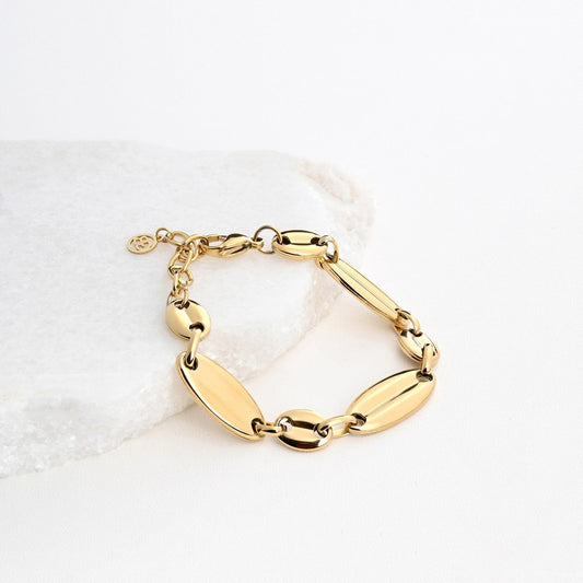 Pulseira em Aço com Elos Compridos