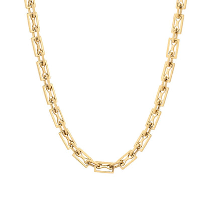 Colar Glamour com Retângulos em Dourado/Prateado